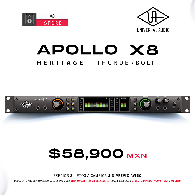 Universal Audio Apollo X8 Heritage Thunderbolt Interfaz de Audio 1