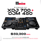 Pioneer DJ XDJ 700 (2 Piezas) + Pioneer DJM 450 Cabina Completa - Miniatura 1