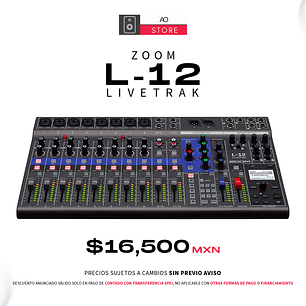 Zoom Livetrak L12 Mezcladora Digital Multicanal para Grabación