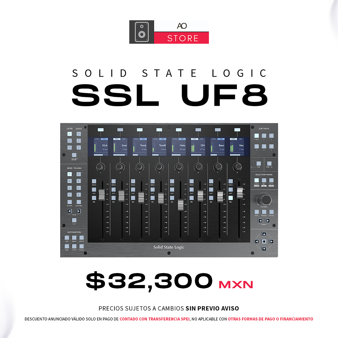 Solid State Logic SSL UF8 Superficie de Control para Daw de 8 Faders 1