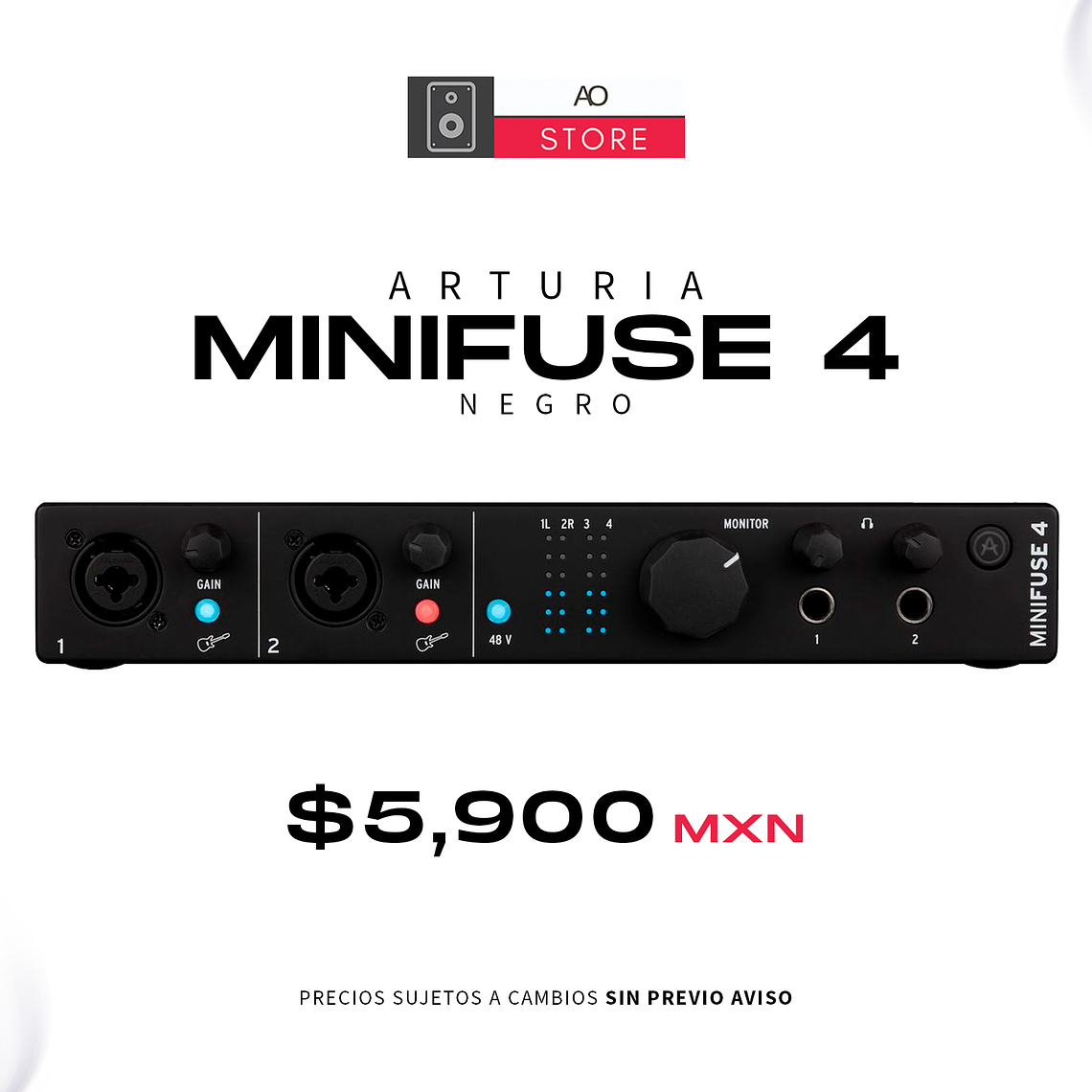 Arturia Minifuse 4 Color Negro Interfaz de Audio 1