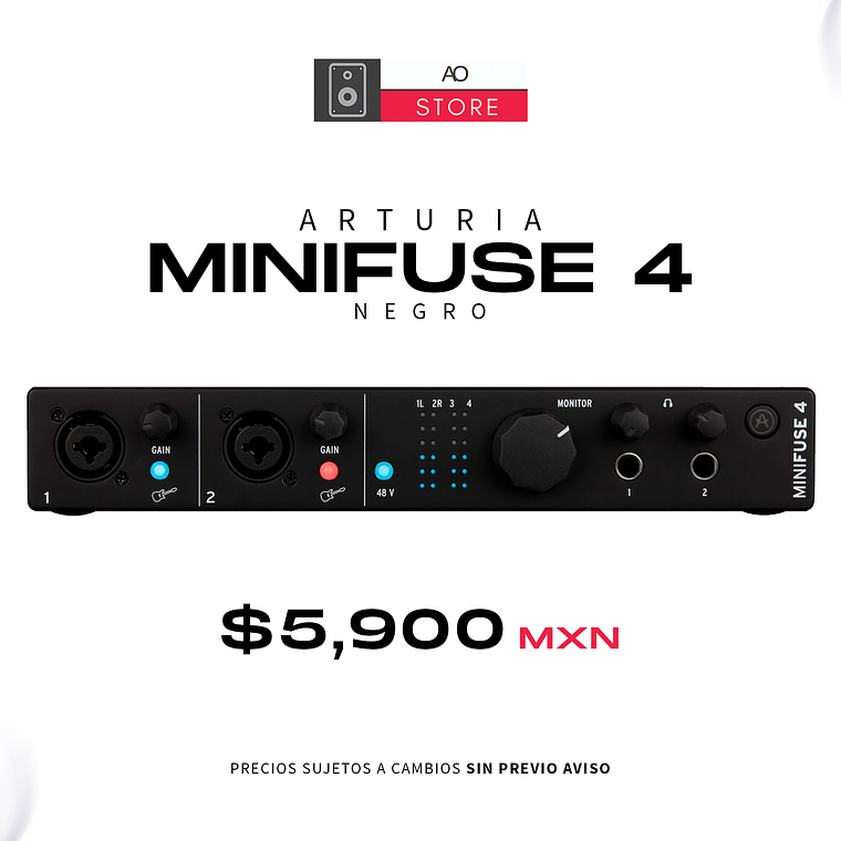 Arturia Minifuse 4 Color Negro Interfaz de Audio 1