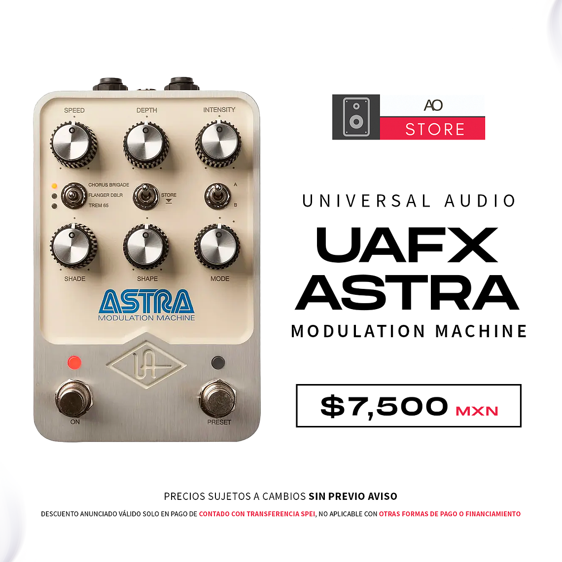 Universal Audio Uafx Astra Modulation Machine Pedal de Chorus Vibrato 1