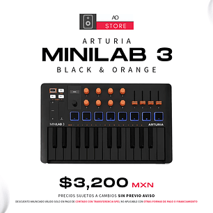 Arturia MiniLab 3 Edición Black & Orange Teclado Midi 