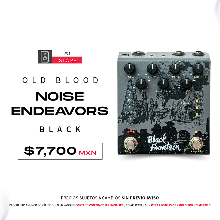 Old Blood Noise Endeavors Black Fountain Slate Pedal Delay 1