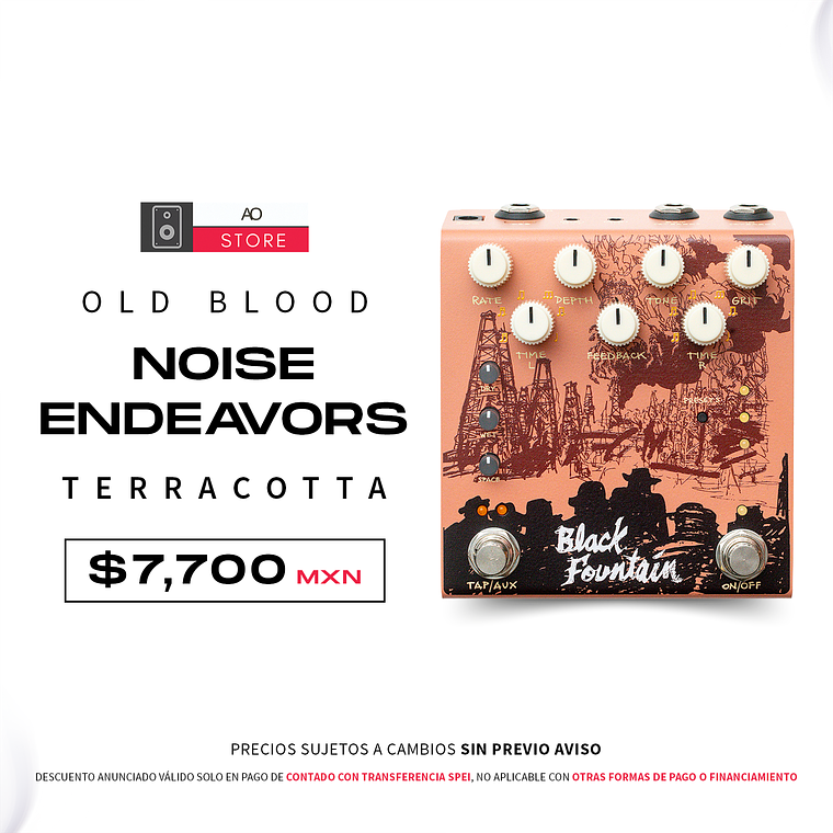 Old Blood Noise Endeavors Black Fountain Terracotta Pedal Delay 1