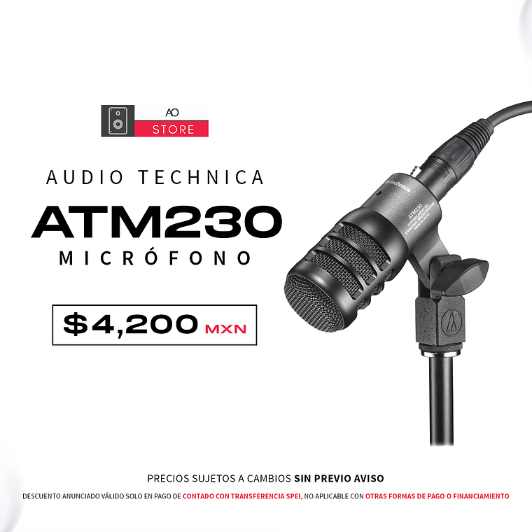 Audio Technica ATM230 Micrófono Dinámico Hipercardioide  1