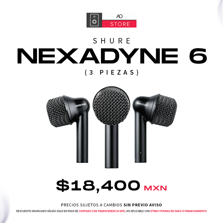 Shure Nexadyne 6 Micrófono Dinámico Supercardioide (3 Piezas) 1