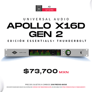 Universal Audio Apollo x16D Gen 2 Edición Essentials+ Thunderbolt con Dante Interfaz de Audio