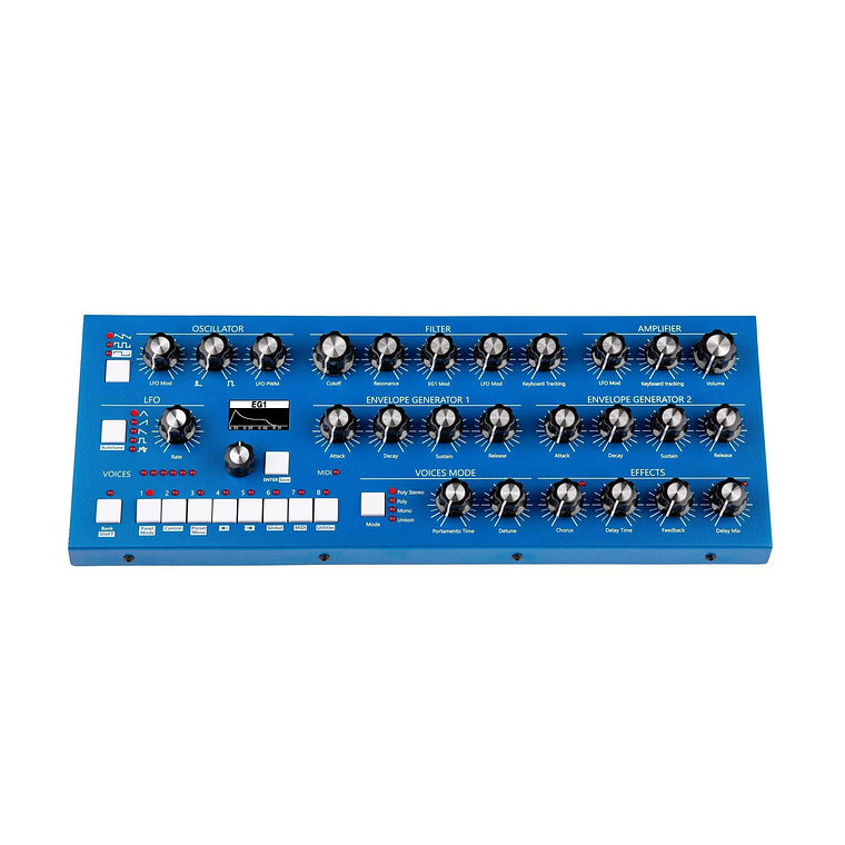 GS Music Bree6 Desktop Azul Sintetizador Polifónico Analógico 3