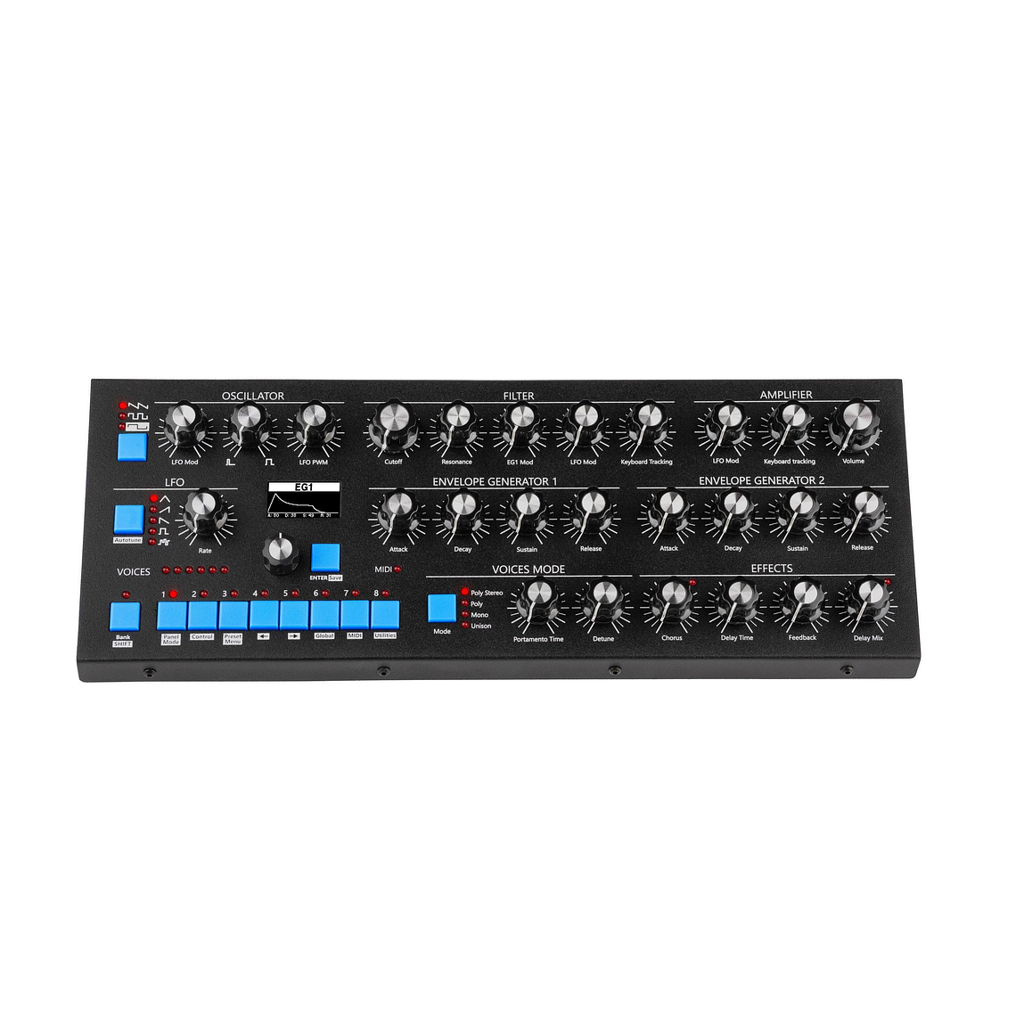 GS Music Bree6 Desktop Negro Sintetizador Polifónico Analógico 5