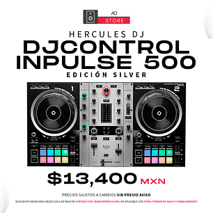 Hercules DJ DJControl Inpulse 500 Edición Silver Controlador para DJ de 2 Canales