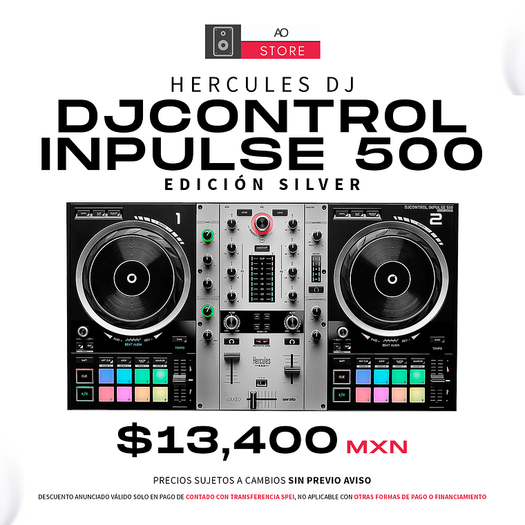 Hercules DJ DJControl Inpulse 500 Edición Silver Controlador para DJ de 2 Canales 1