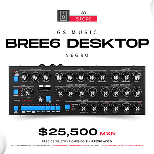 GS Music Bree6 Desktop Negro Sintetizador Polifónico Analógico