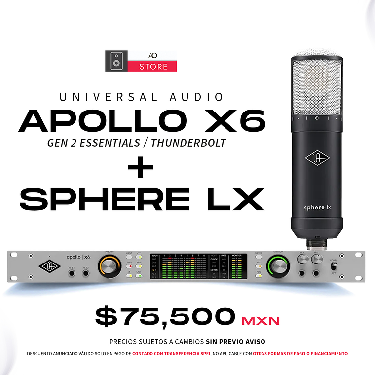 Universal Audio Apollo x6 Gen 2 Essentials+ Edition Thunderbolt + Universal Audio Sphere LX  1