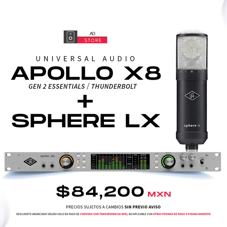 Universal Audio Apollo x8 Gen 2 Essentials+ Edition Thunderbolt + Universal Audio Sphere LX  1