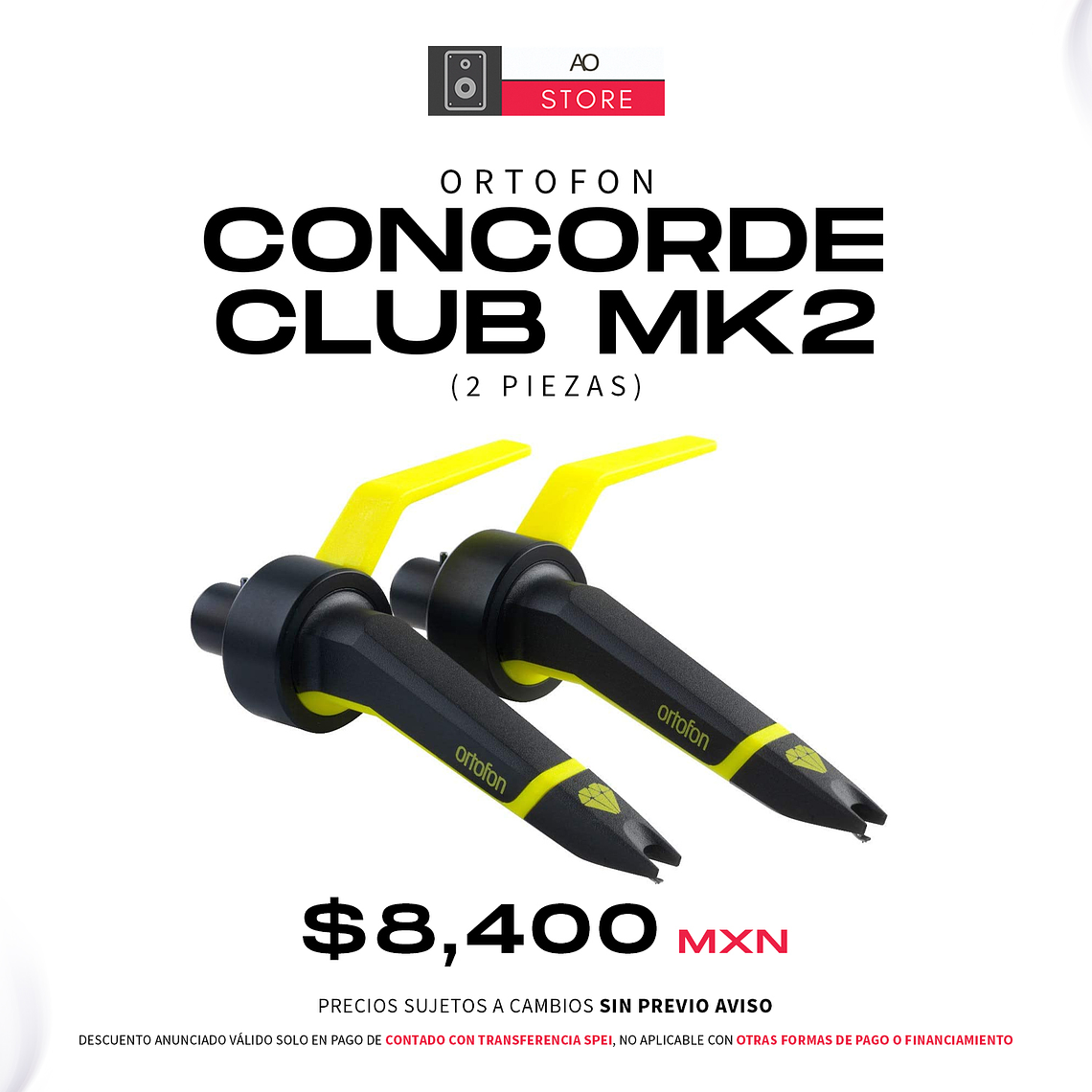 Ortofon Concorde Club Mk2 Cartucho con Aguja para Tornamesa (2 Piezas) 1