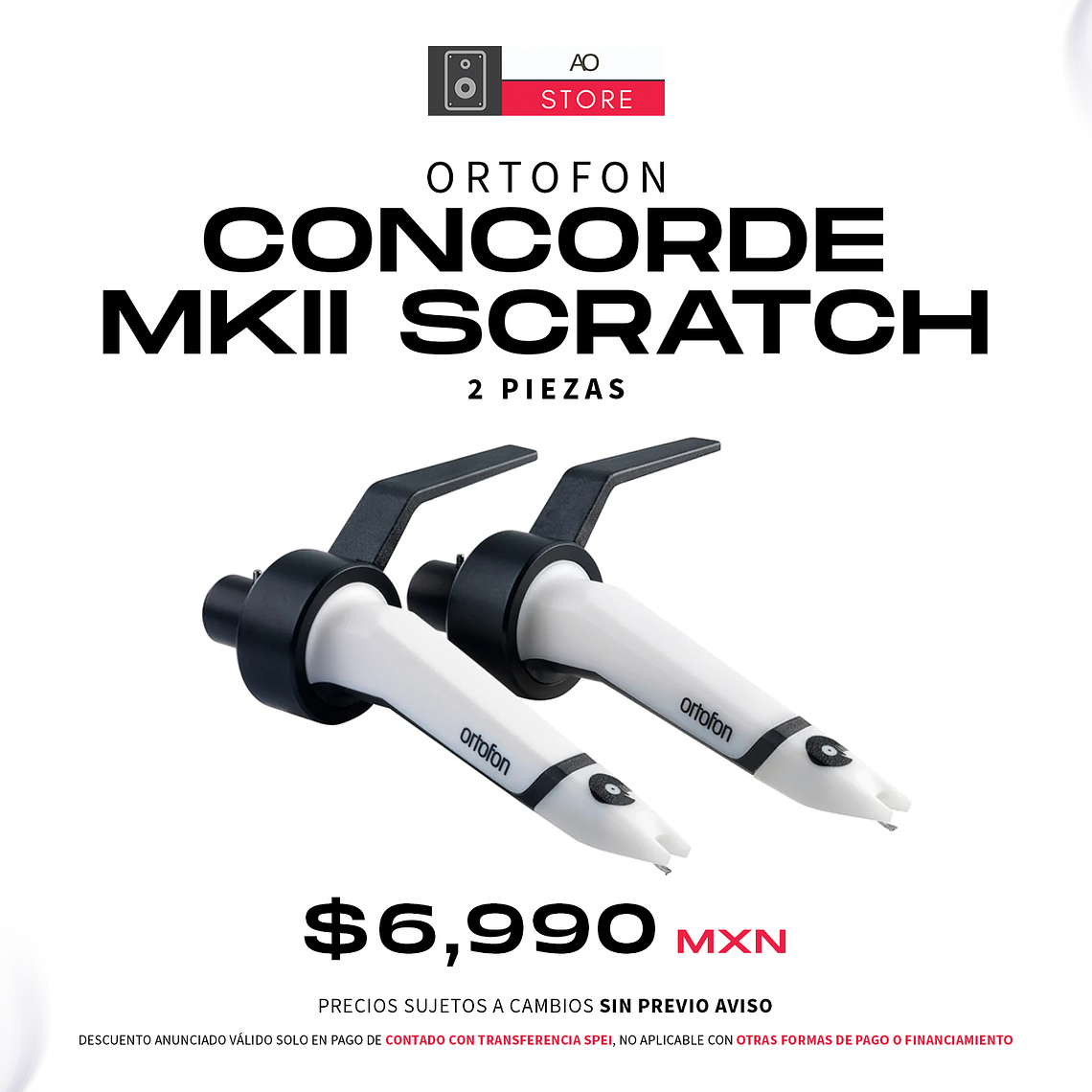 Ortofon Concorde MkII Scratch DJ Cartucho con Aguja para Tornamesa (2 Piezas) 1