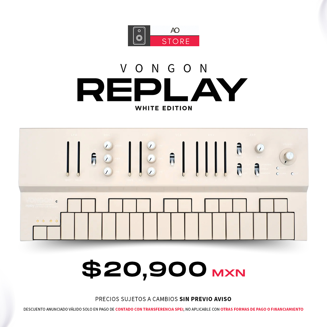 Vongon Replay White Sintetizador Polifónico con Arpegiador 1