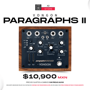 Vongon Paragraphs II Pedal de Filtro y Modulación Estéreo 