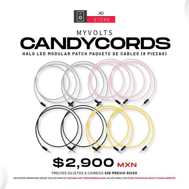 MyVolts Candycords Halo Led Modular Patch Paquete de Cables (8 Piezas) 1