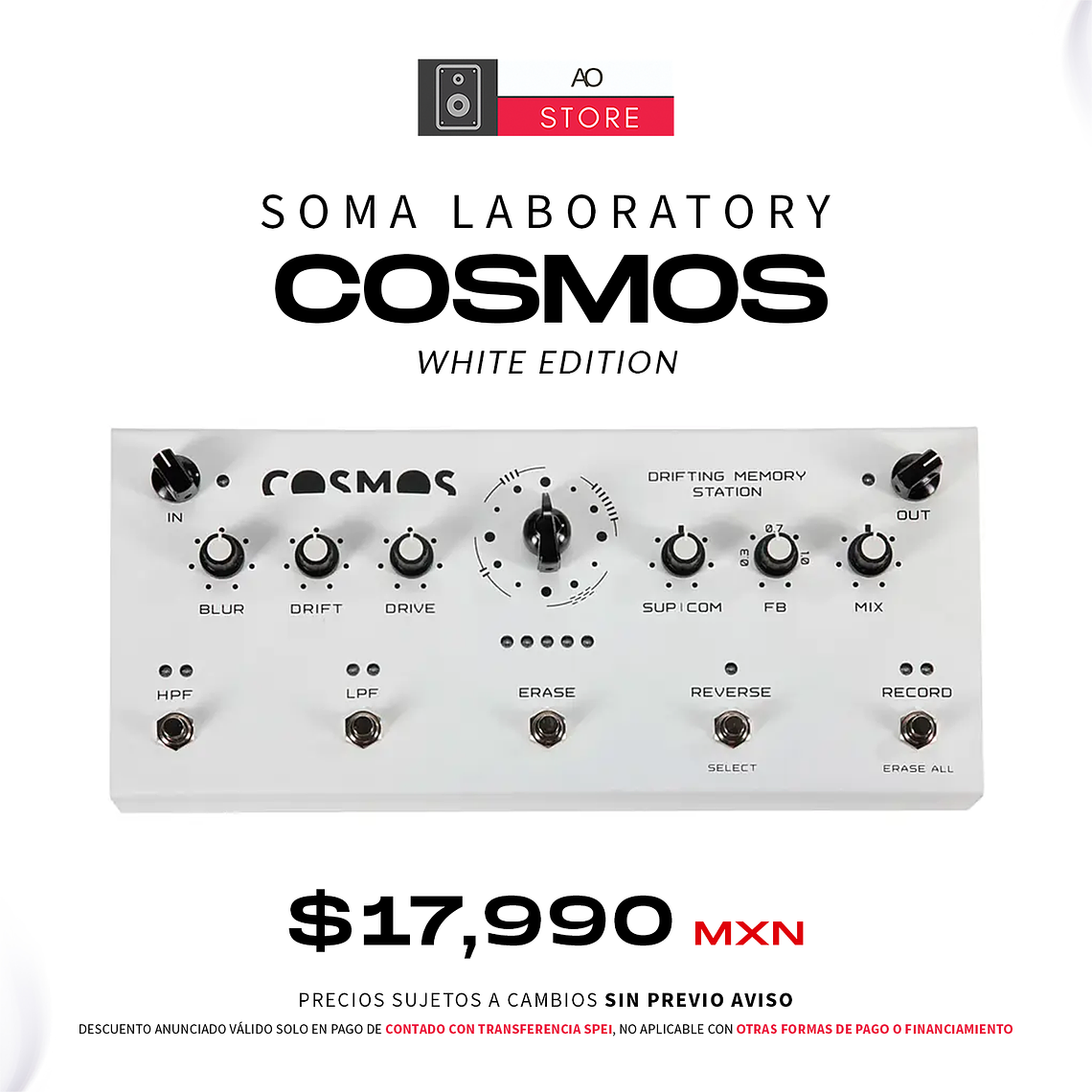 Soma Laboratory Cosmos Drifting Memory Station Edición White Pedal de Efectos 1