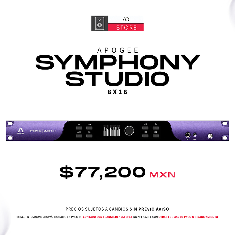 Apogee Symphony Studio 8x16 Interfaz de Audio 1