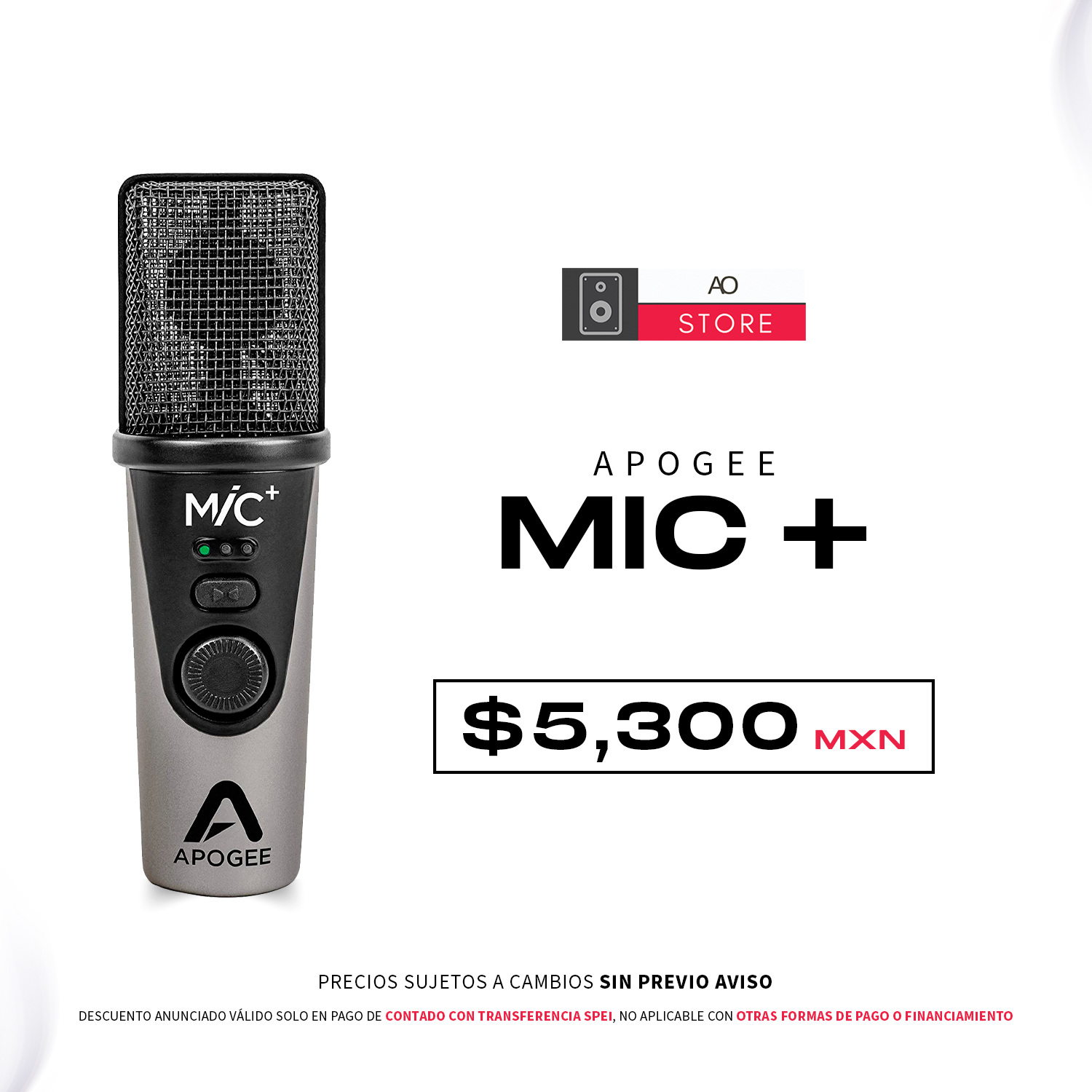 Apogee Mic Plus Micrófono de Condensador Usb