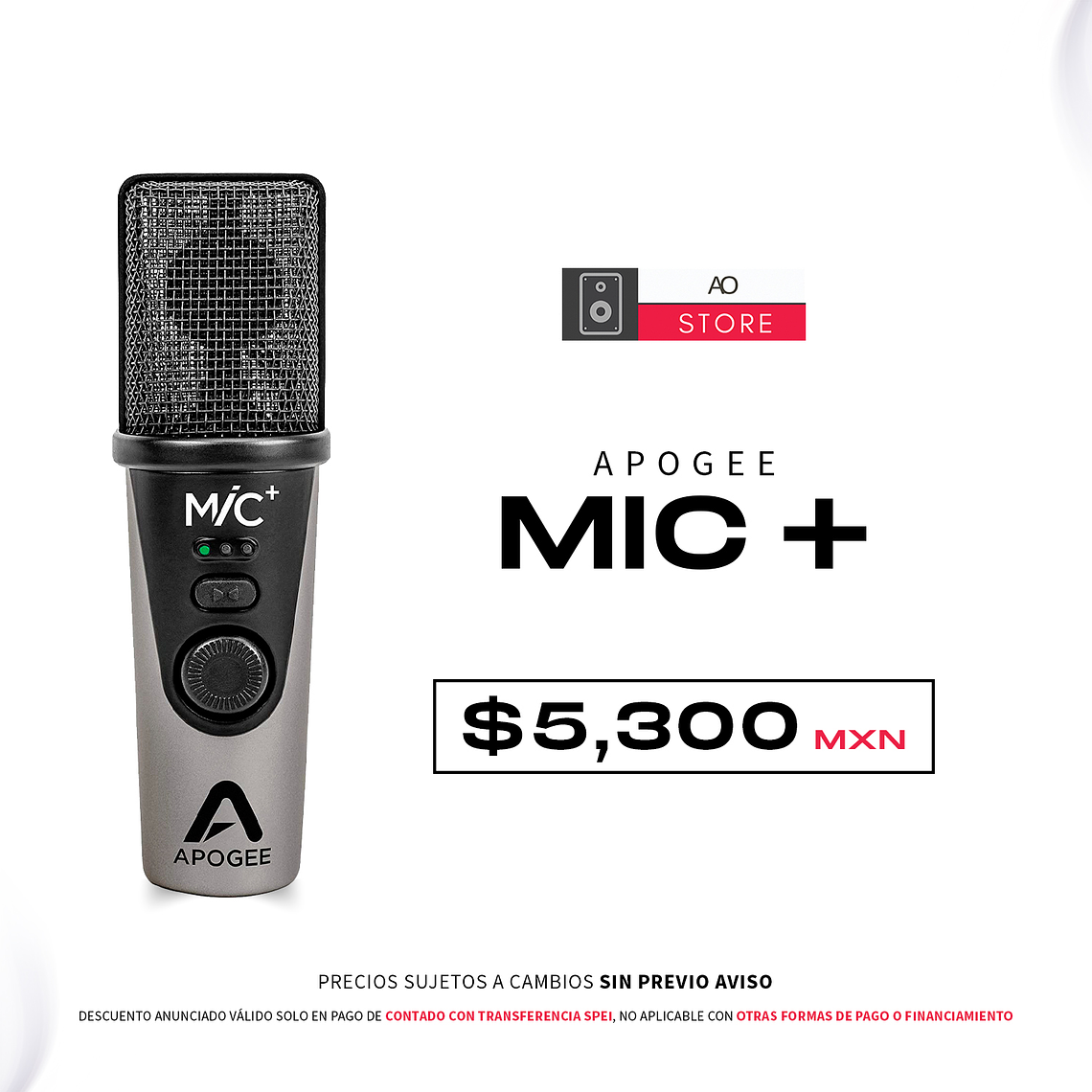 Apogee Mic Plus Micrófono de Condensador Usb 1
