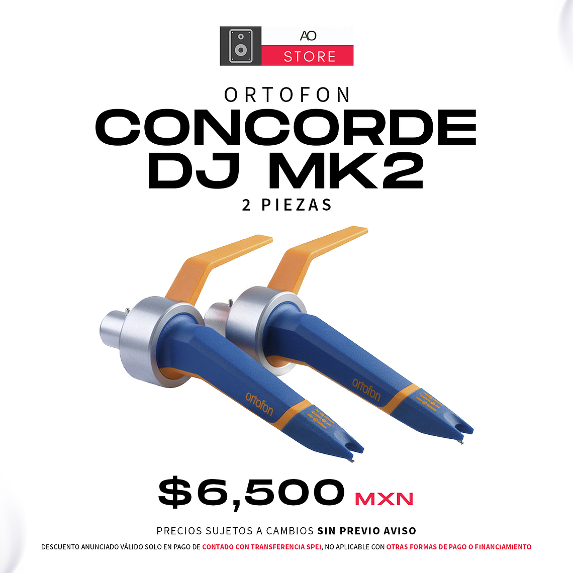 Ortofon Concorde DJ Mk2 Cartucho con Aguja para Tornamesa (2 Piezas) 1