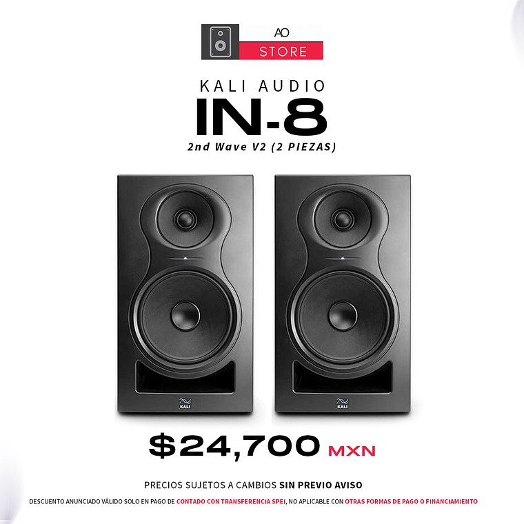 Kali Audio In 8 Second Wave V2 Monitores de Estudio (2 Piezas) 1