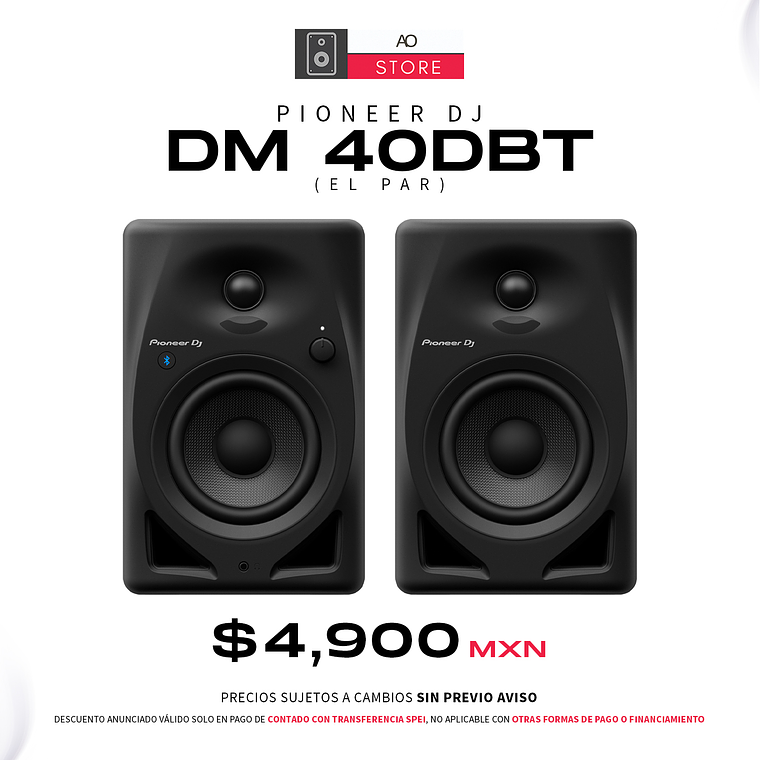 Pioneer DJ DM 40DBT Black Monitores de Estudio (2 Piezas) 1