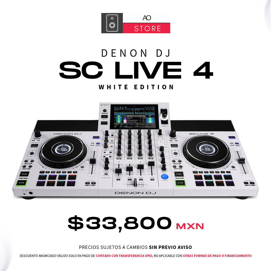 Denon DJ SC Live 4 Edición White Reproductor Multimedia de 4 Canales para DJ 1