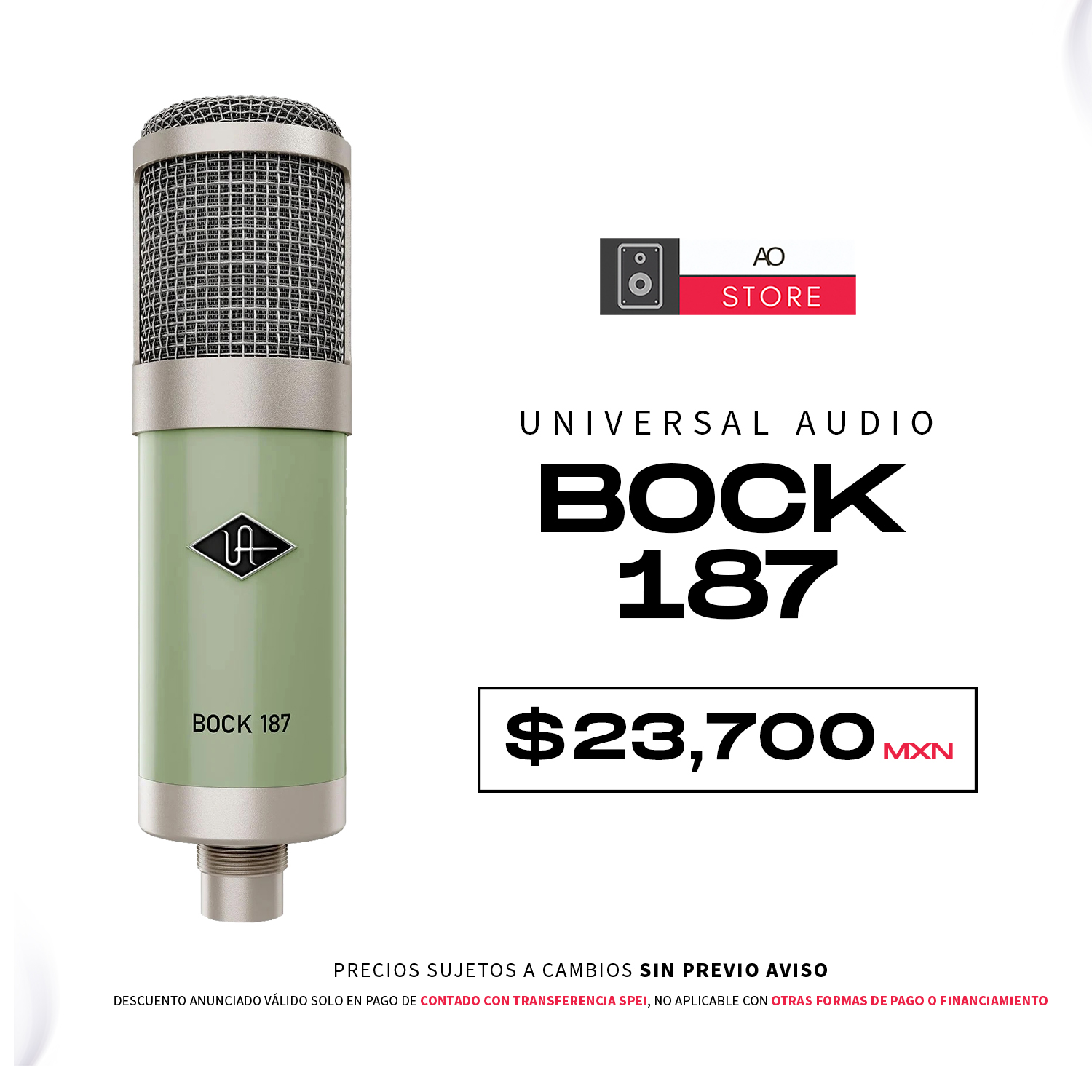Universal Audio Bock 187 Micrófono de Condensador