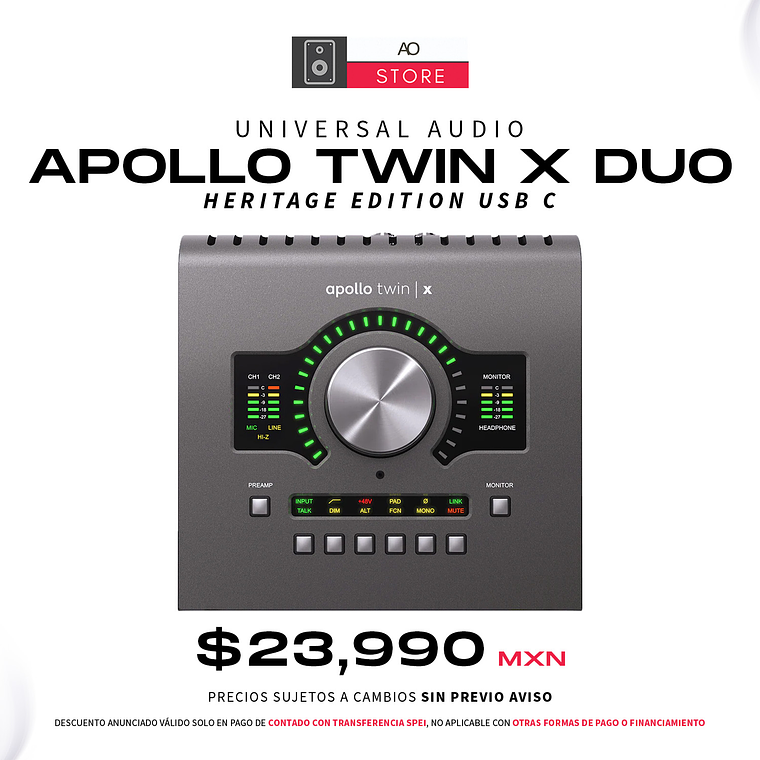 Universal Audio Apollo Twin X Duo Heritage Edition USB C Interfaz de Audio 1