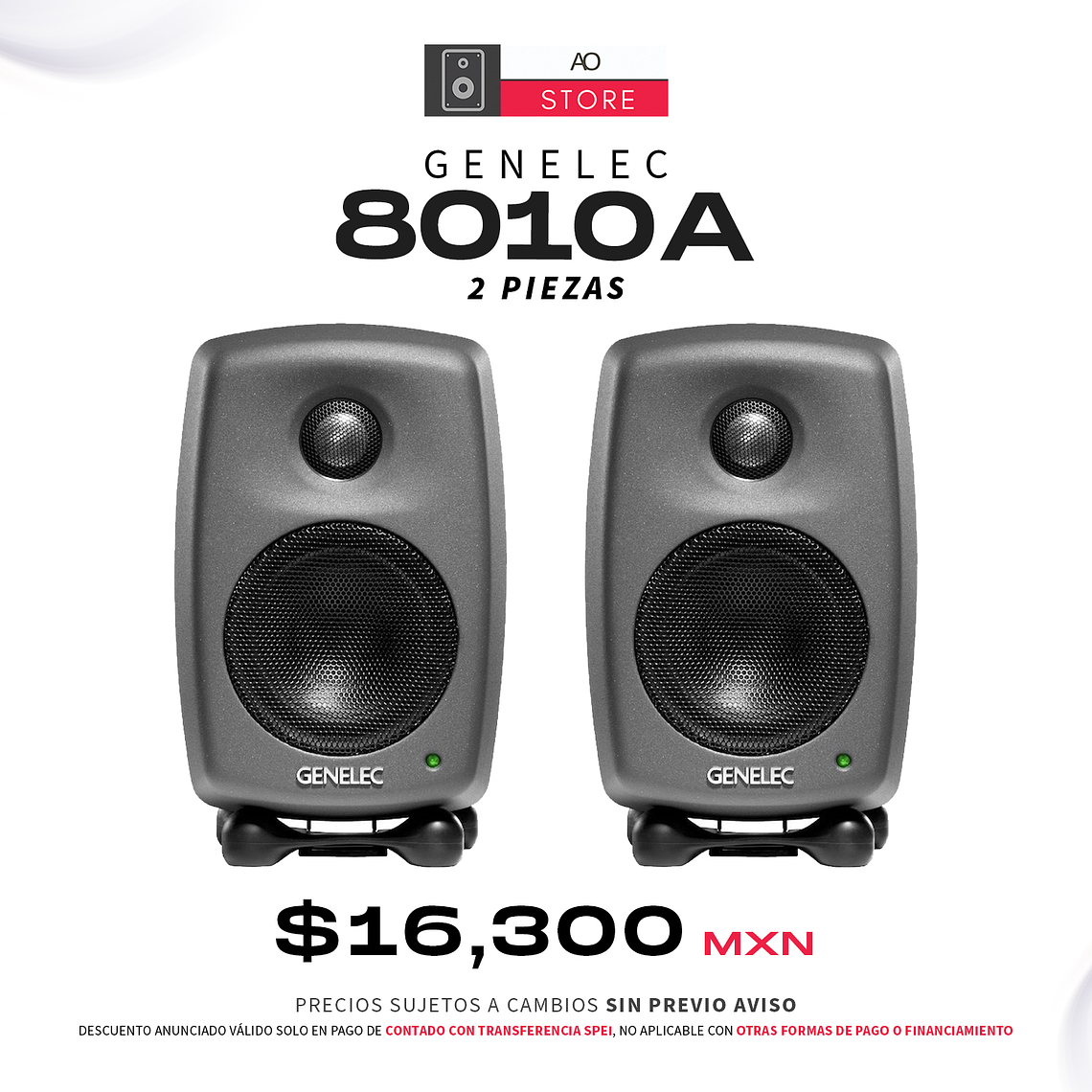 Genelec 8010A Monitores de Estudio (2 Piezas) 1