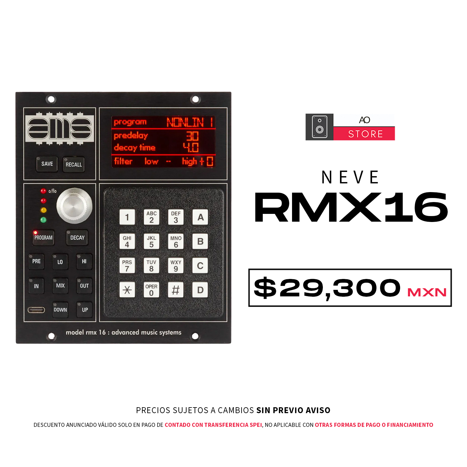 Ams Neve Rmx16 Módulo Digital Reverb