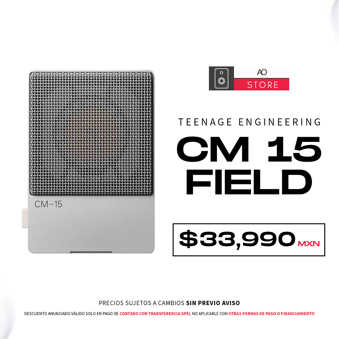 Teenage Engineering CM 15 Field Edición Silver Micrófono de Condensador 1