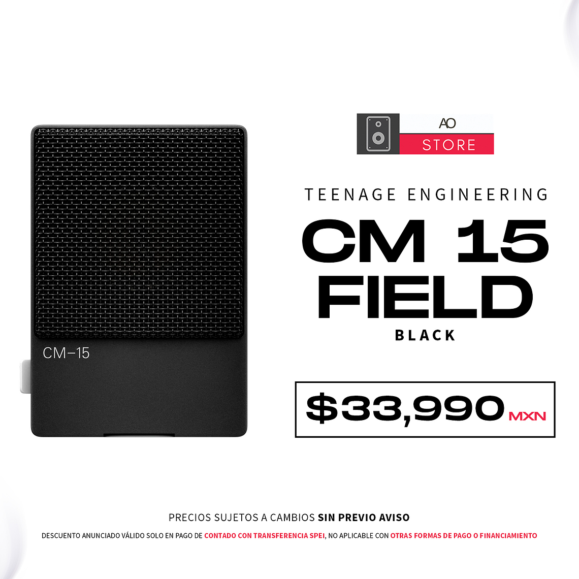 Teenage Engineering CM 15 Field Edición Black Micrófono de Condensador 1