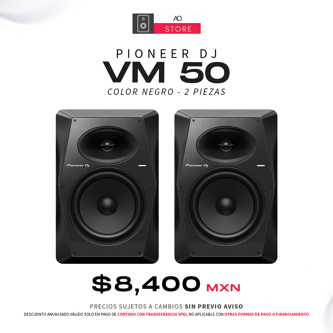 Pioneer DJ VM 50 Negro Monitores de Estudio (2 Piezas) 1