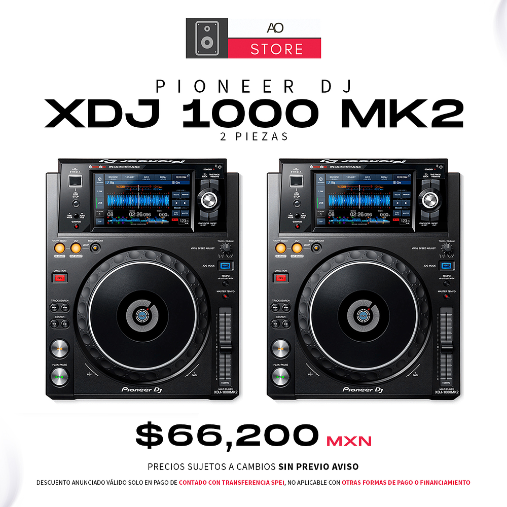 Pioneer DJ XDJ 1000 Mk2 Reproductores para DJ (2 Piezas) 