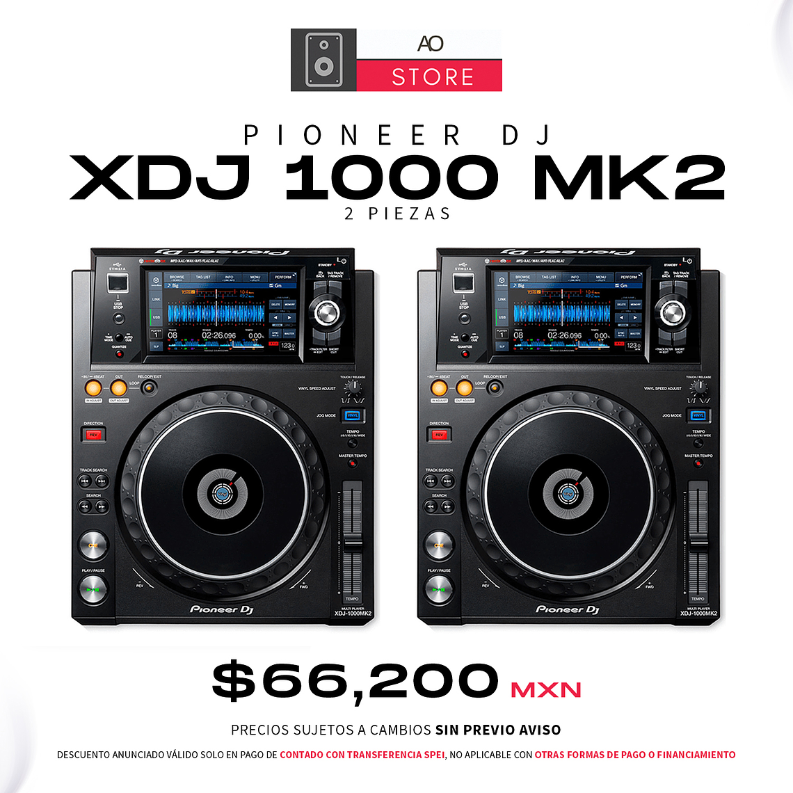 Pioneer DJ XDJ 1000 Mk2 Reproductores para DJ (2 Piezas) 1