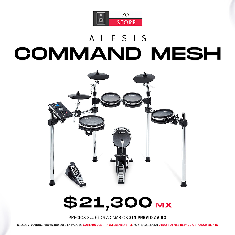 Alesis Drums Command Mesh Batería Eléctrica Kit de 8 Piezas 1