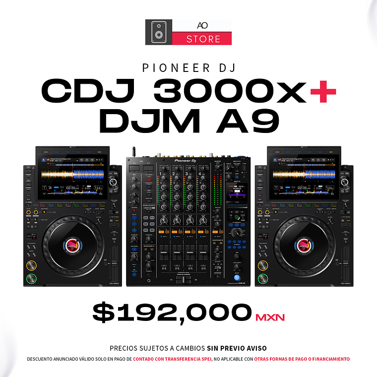 Pioneer DJ CDJ 3000X (2 Piezas) + Pioneer DJ DJM A9 Cabina Completa 1