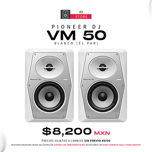 Pioneer DJ VM 50 Blanco Monitores de Estudio (2 Piezas)