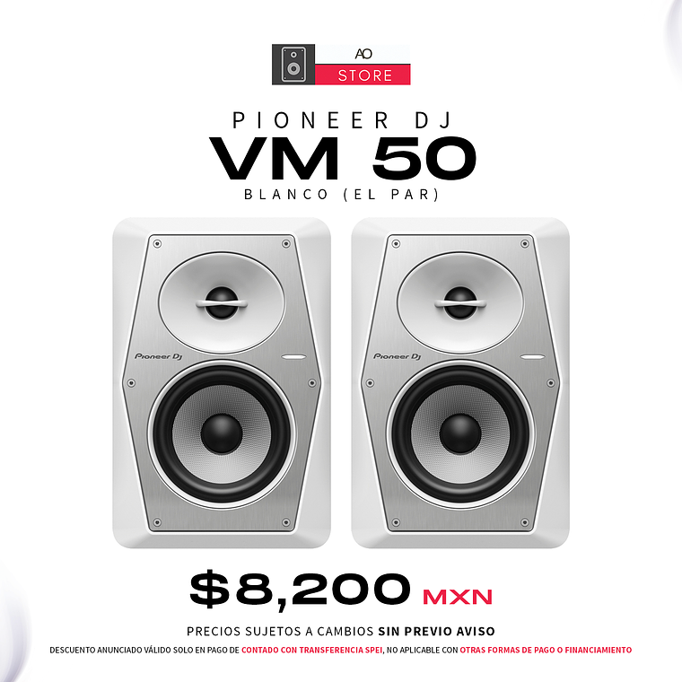Pioneer DJ VM 50 Blanco Monitores de Estudio (2 Piezas) 1