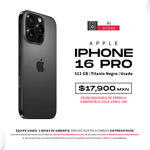 Apple iPhone 16 Pro 512gb Color Titanio Negro Equipo Usado