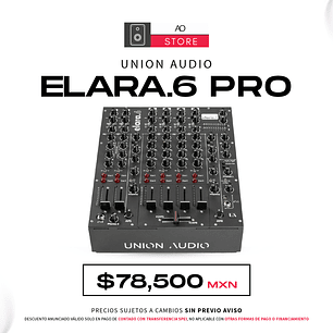 Union Audio elara.6 Pro Mezcladora para DJ de 6 Canales