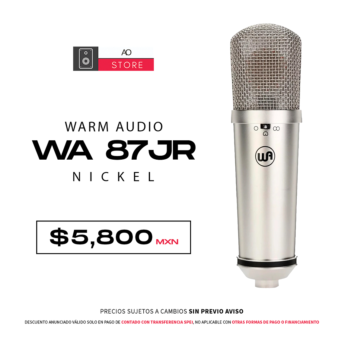 Warm Audio Wa 87 Jr Nickel Micrófono de Condensador 1
