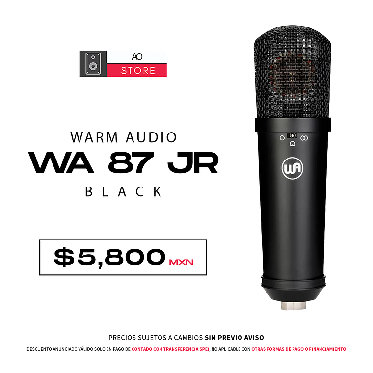 Warm Audio Wa 87 Jr Black Micrófono de Condensador 1